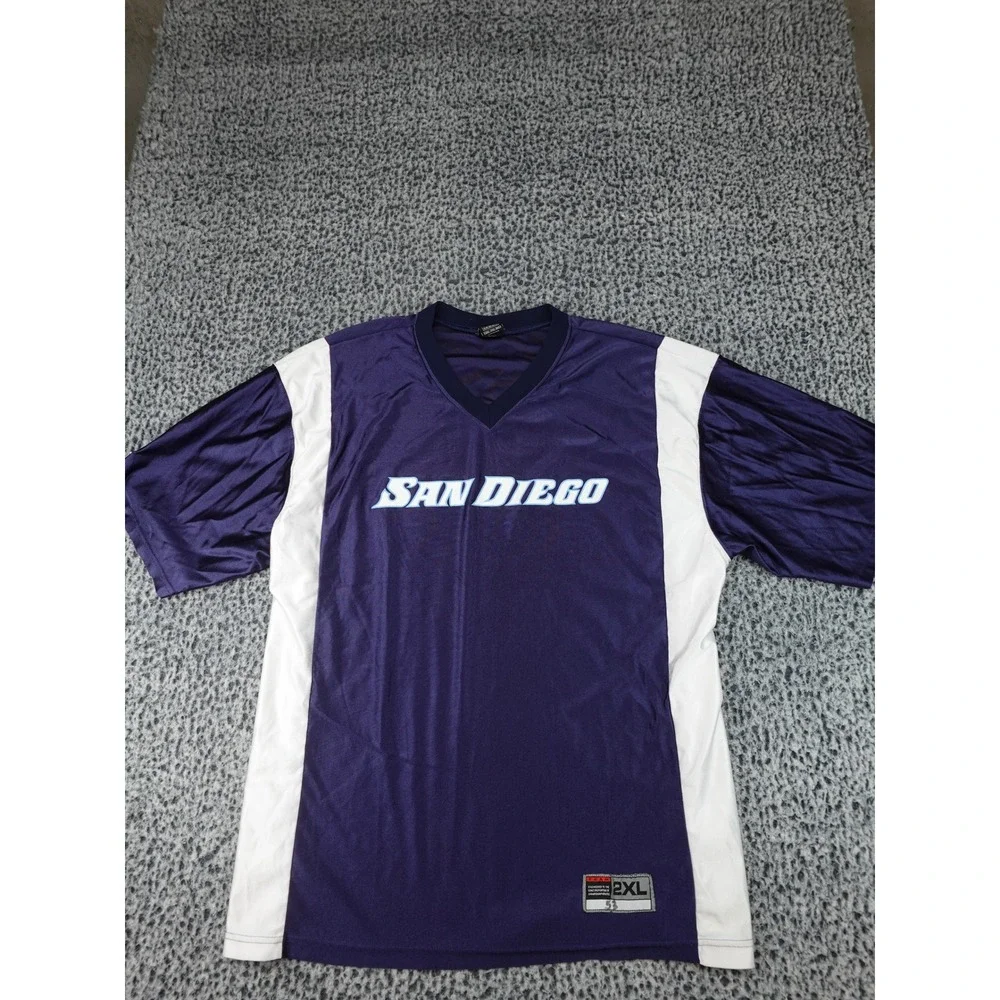 Nike Jersey Mens XXL Purple San Diego‎ Vintage 90s Made in USA V-Neck Graphic